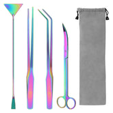 Liveek aquarium tools kit curved scissors for precise plant trimming in tanks.