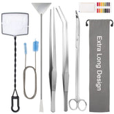 Liveek extra-long curved scissors for precise trimming in deep aquariums