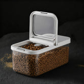 LivLab Mker dog food container with lid and built-in scoop for quick, clean feeding