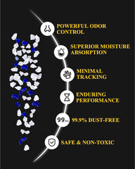 LMJP Crystal Cat Litter crystal closeup highlights silica beads and absorption capability.