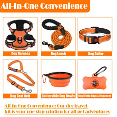 Lobeve orange collar with reflective stitching for nighttime visibility