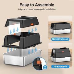 Lobeve modular design litter box shows flexible configurations for changing needs.