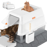 Lobeve stainless steel litter box top-entry view highlights durable, odor-control design for large cats