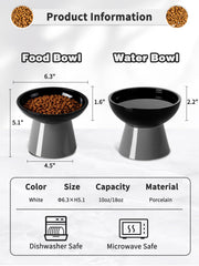 LoeJan elevated cat food bowl tilts for easy access and mess-free feeding.