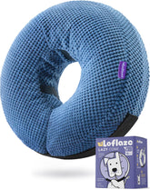 Loflaze inflatable dog cone collar blue XL front view for gentle post-surgery comfort