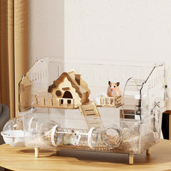 LOLLBIRD large hamster cage front view with clear acrylic for easy observation during play