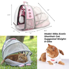 LOLLIMEOW expandable carrier base shows increased space for pets