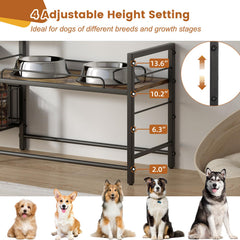 Lomivra height-adjustable feeding stand adapts to growing dogs for better comfort.