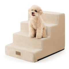 LOMORA dog stairs foam-4-step setup for easier bed access