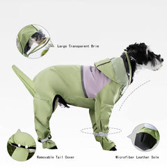 lomosell tian green raincoat on small dog emphasizes fit