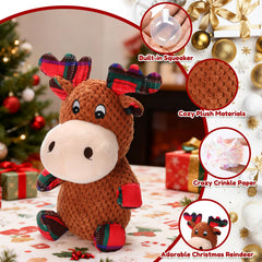 loncoldy christmas dog toy elk-squeaky, durable plush for large dogs' chew and fun