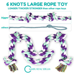 loncoldy rope toy natural cotton closeup – gentle flossing action for teeth