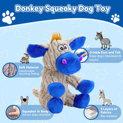 loncoldy plush dog toy with squeaker and crinkle for interactive fun