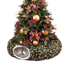 Lonepetu Cat Tunnel Under Christmas Tree offers a festive play nook for indoor cats.