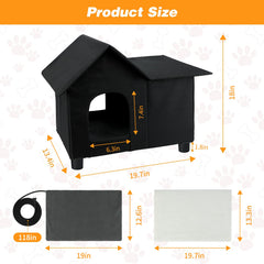 Lonepetu heated-cat-house elevated-base interior view showing raised height for dry paws