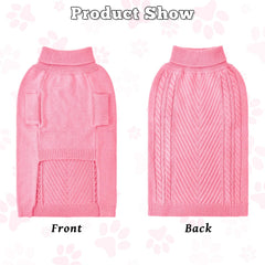 Lonepetu pink 2XL dog sweater back view shows full coverage and style.