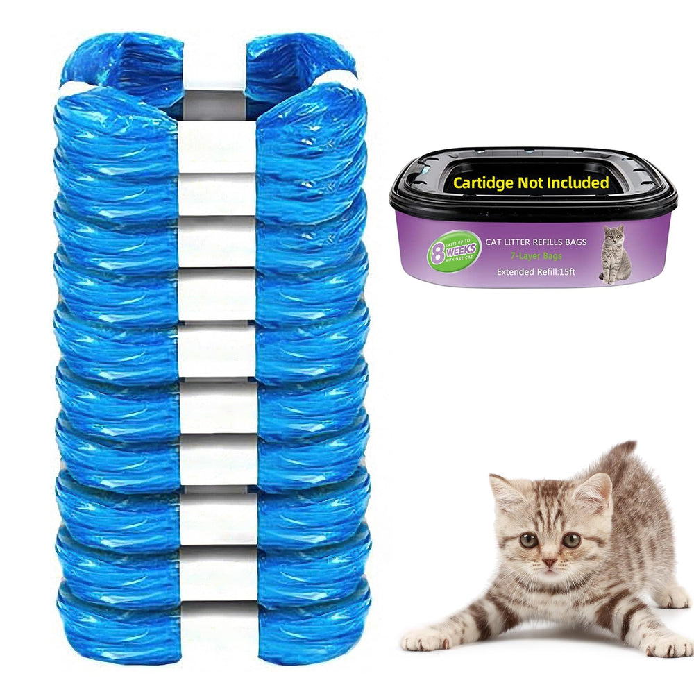 LONMATO 10-pack cat litter refill bags for quick, clean box changes.