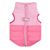 LONTEPET winter dog coat pink with back leash ring for easy walks