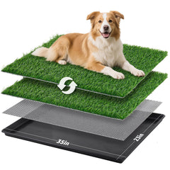 LOOBANI 35x23in large dog litter box offers roomy indoor potty area.