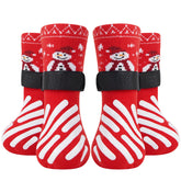 LOOBANI Christmas double-side anti-slip dog socks shown for secure traction on hardwood floors