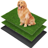LOOBANI dog grass pad tray large with realistic turf for easy indoor potty and cleanup.