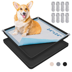 LOOBANI dog pee pad holder full setup with two-pack tray for easy potty training.