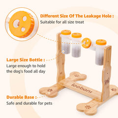 LOOBANI dog puzzle toy heavy-duty base resists tipping for confident chewers.
