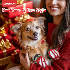 LOOBANI dog socks in hand demonstrate stretchy cotton comfort for paw protection.