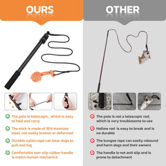 LOOBANI Flirt Pole durable nylon rope endures strong tension for extended play and tug-of-war