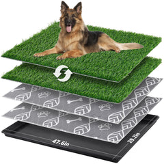 LOOBANI large dog litter box with grass patch for easy potty training and mess control.