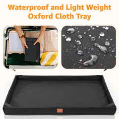 LOOBANI oxford cloth tray folded for travel and storage.