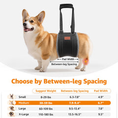 LOOBANI portable dog sling side profile highlights lightweight design for quick lifting