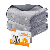 LOOBANI washable pee pad 2-pack 36x48 gray laid flat for floor protection during training.
