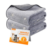 LOOBANI washable pee pad flat gray with star pattern for potty training and floor protection.