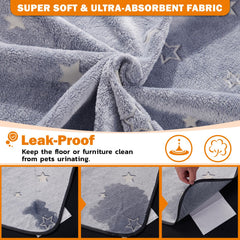 LOOBANI dog pee pad soft-flannel gray close-up showing comfortable surface for daily use.