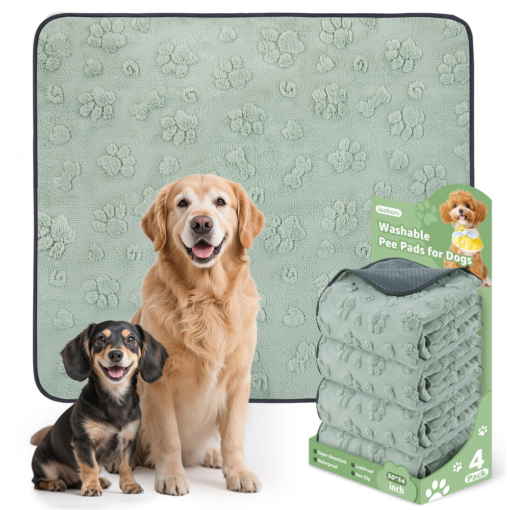 LOOBANI washable pee pads four-pack viewed for convenient puppy potty training