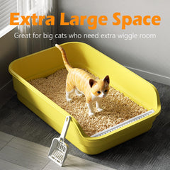 LoopTime Extea large cat litter box low-entry close-up highlighting accessibility