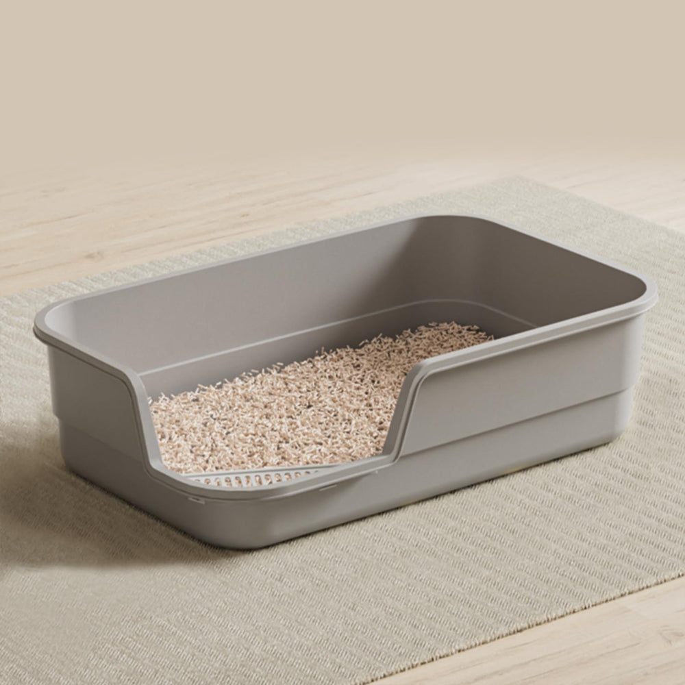 LoopTime Extra Large Cat Litter Box front view showing roomy interior for indoor cats