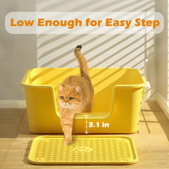 LoopTime large cat litter box high walls provide privacy and reduce spray