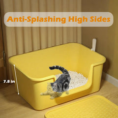 LoopTime large cat litter box spacious design offers room for big cats