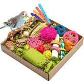 Loperdeve natural bird toy foraging box open promotes enrichment during play.