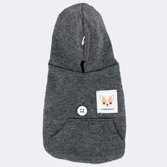 LOPHIPETS hoodie hood close-up shows adjustable fit and breathable stretch fabric.