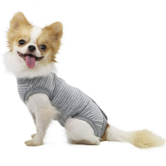 LOPHIPETS girl dog shirts gray strips XL back shows full coverage and comfort