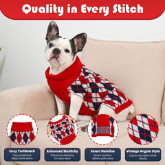 Lorehelina dog sweater plaid back view showcasing cozy everyday wear