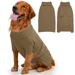 Lorehelina dog sweater turtleneck front view for warm, comfortable winter wear.