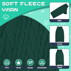 Lorehelina turtleneck green back view highlights full coverage and extra warmth