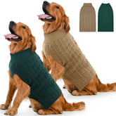 Lorehelina large dog sweater green front view for cozy winter warmth and festive photos