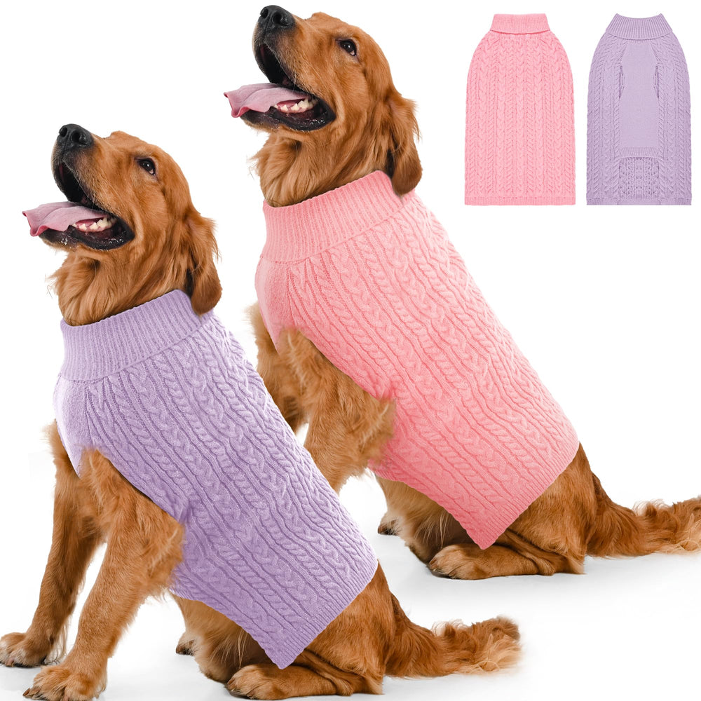Lorehelina dog sweaters XL pink closeup knit detail highlighting cozy warmth and reinforced stitches.