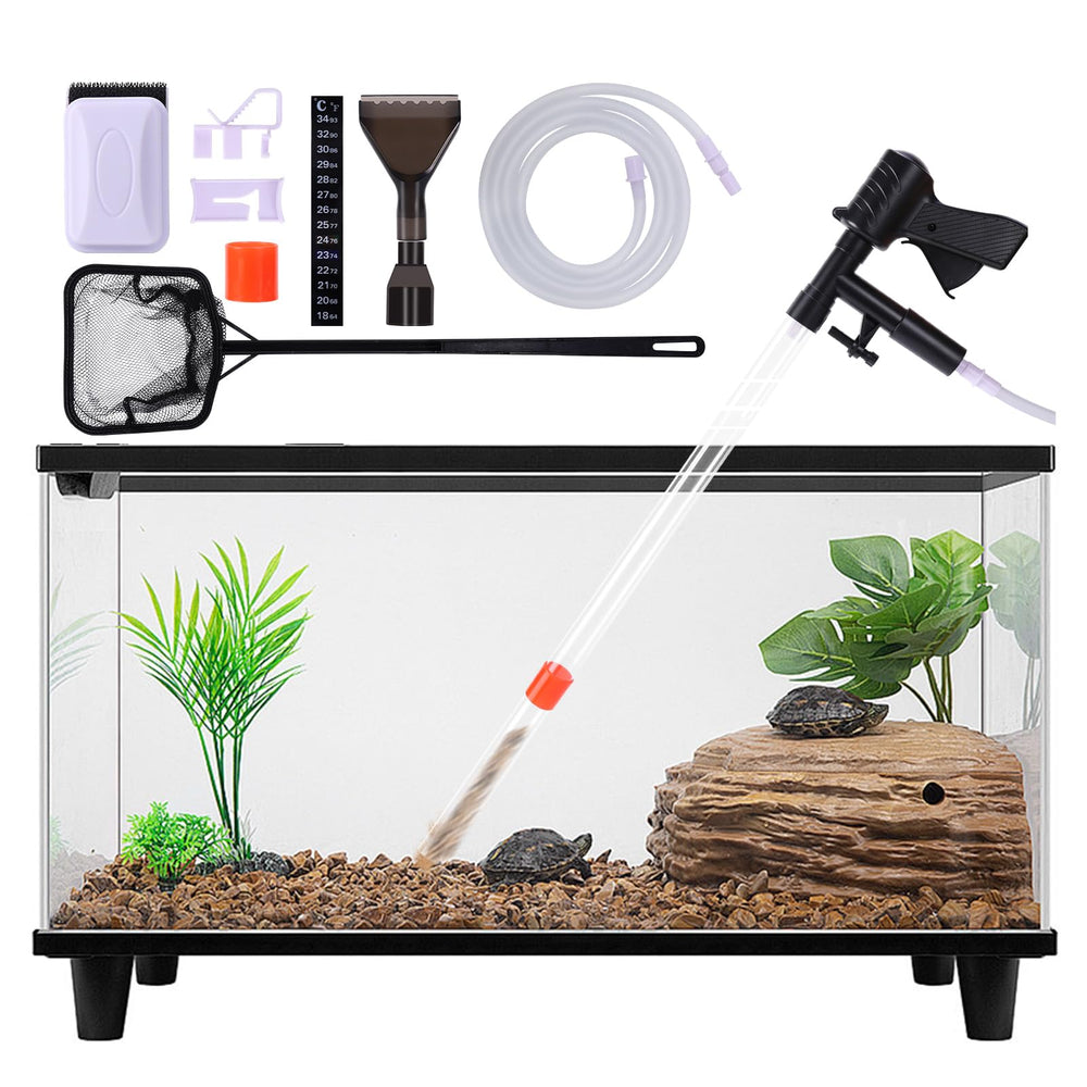 lounginglife fish tank cleaner kit main view shows complete setup for easy tank maintenance