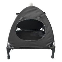 Love&go bed-canopy setup shows windproof shading for pets ready for outdoor relaxation.
